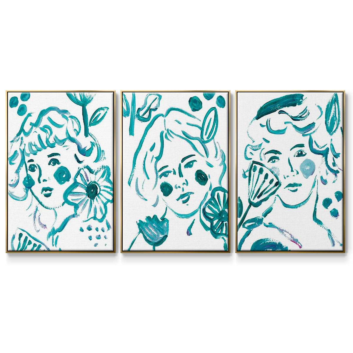 Budding Flower I - Floater Framed Canvas Set