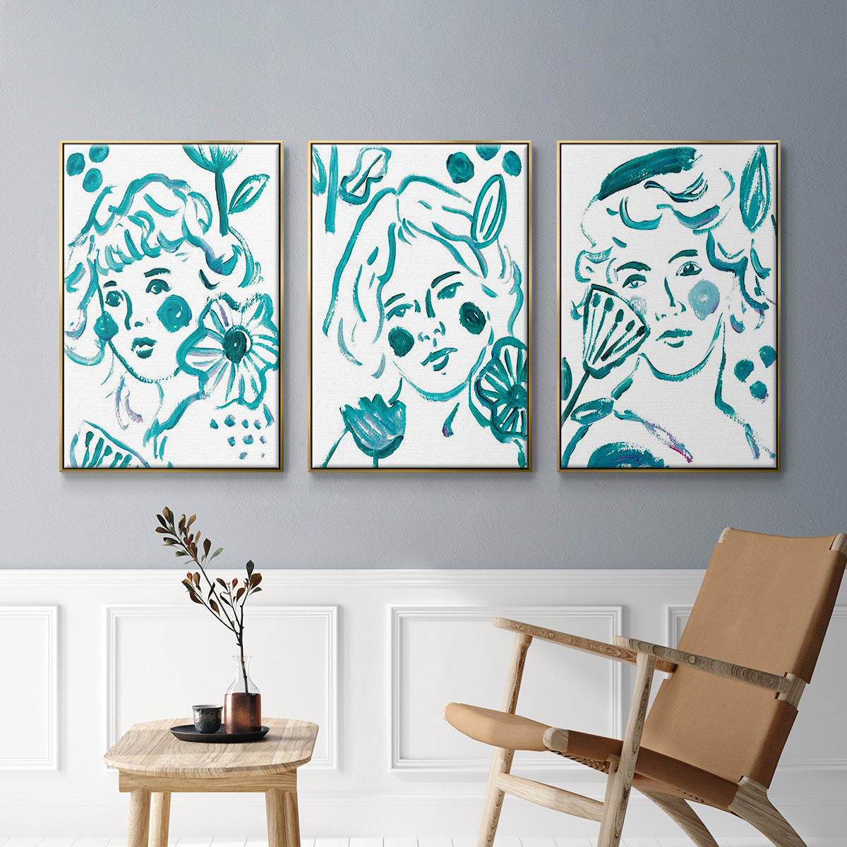 Budding Flower I - Floater Framed Canvas Set