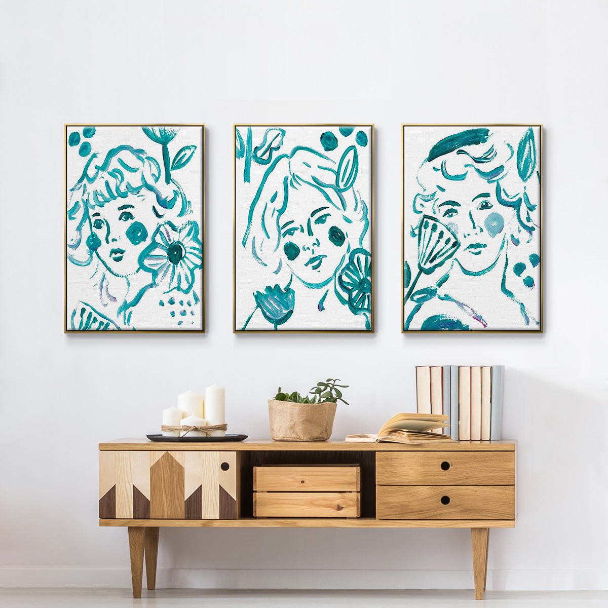 Budding Flower I - Floater Framed Canvas Set