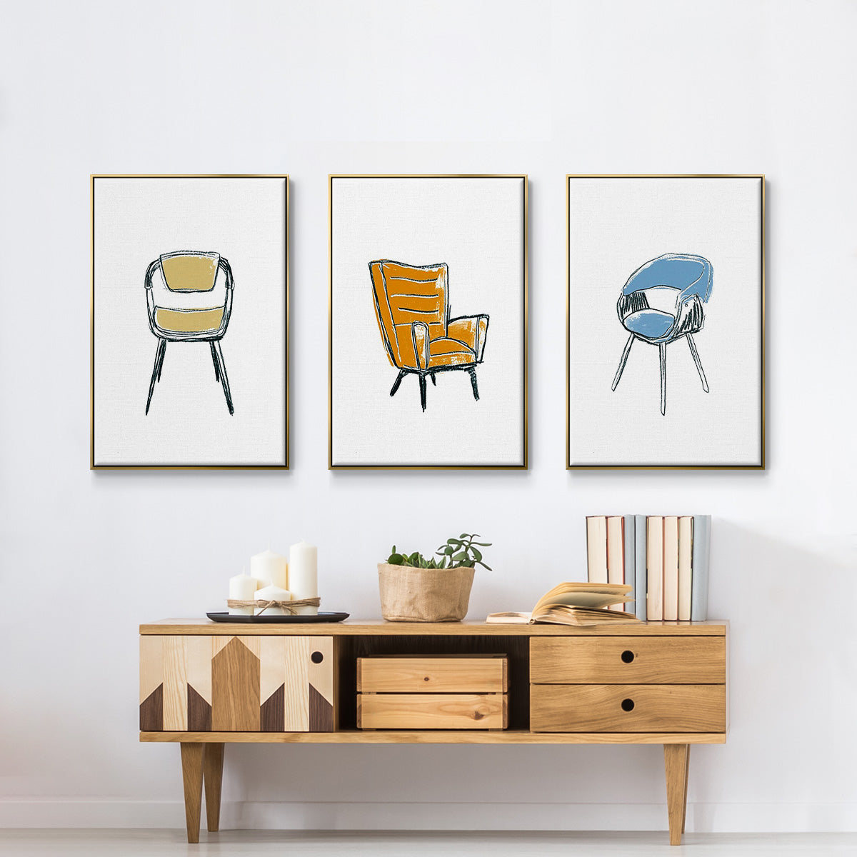 Take a Seat I - Floater Framed Canvas Set