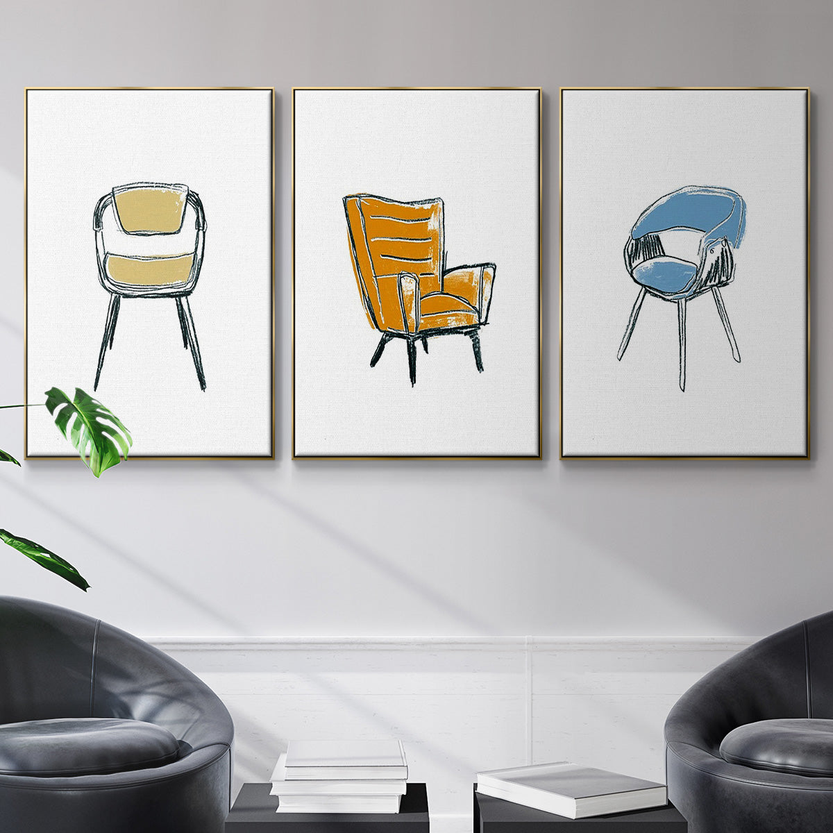 Take a Seat I - Floater Framed Canvas Set