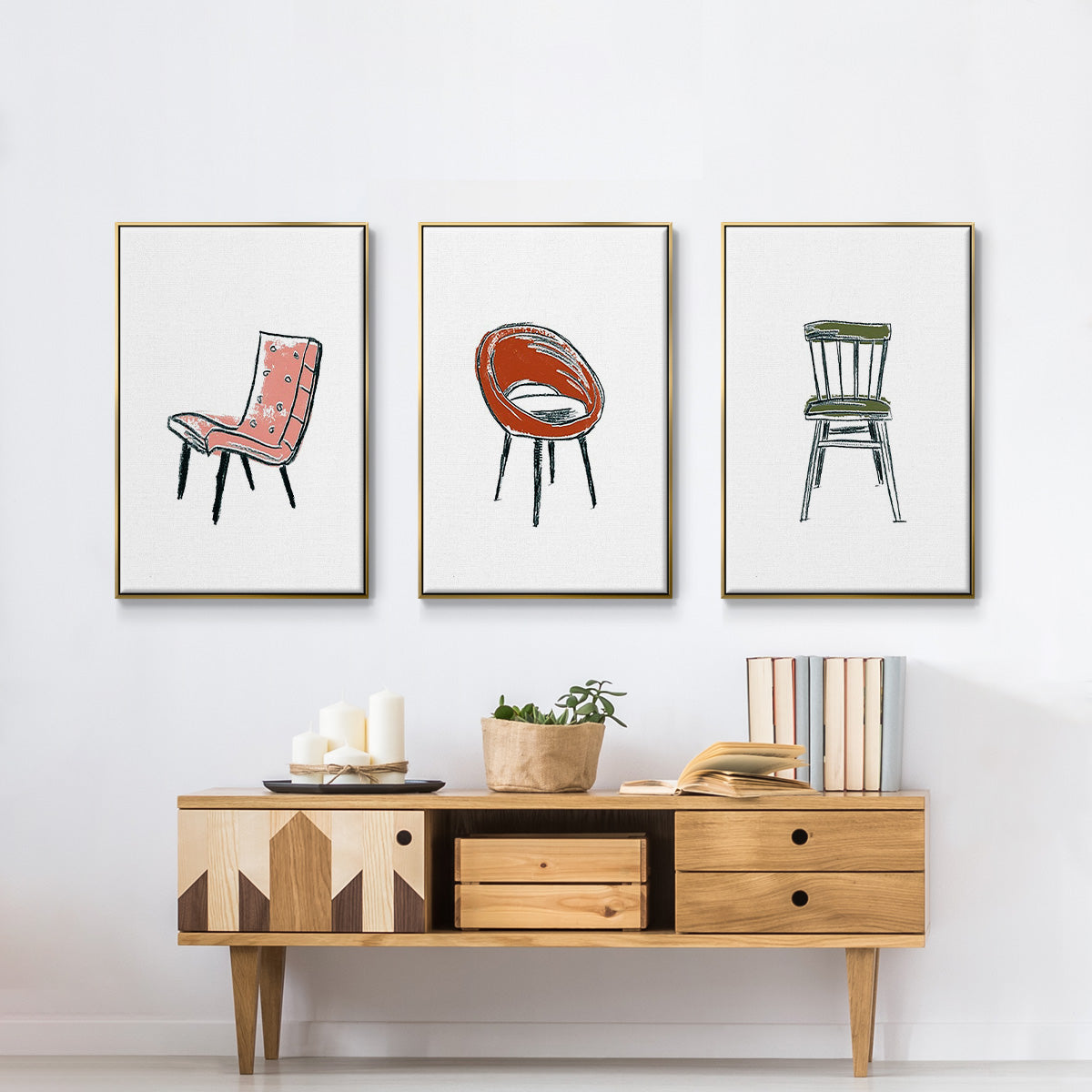 Take a Seat IV - Floater Framed Canvas Set