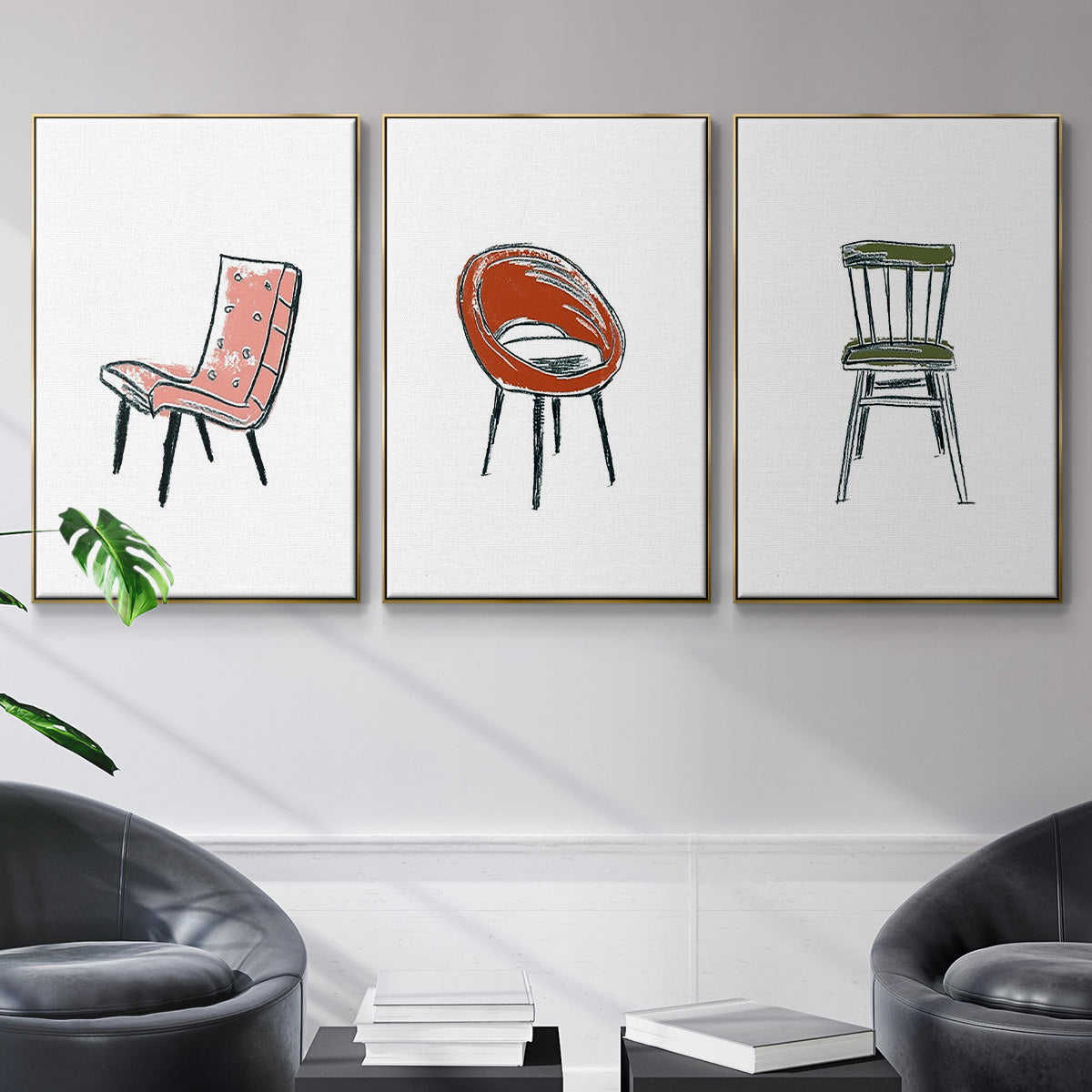 Take a Seat IV - Floater Framed Canvas Set