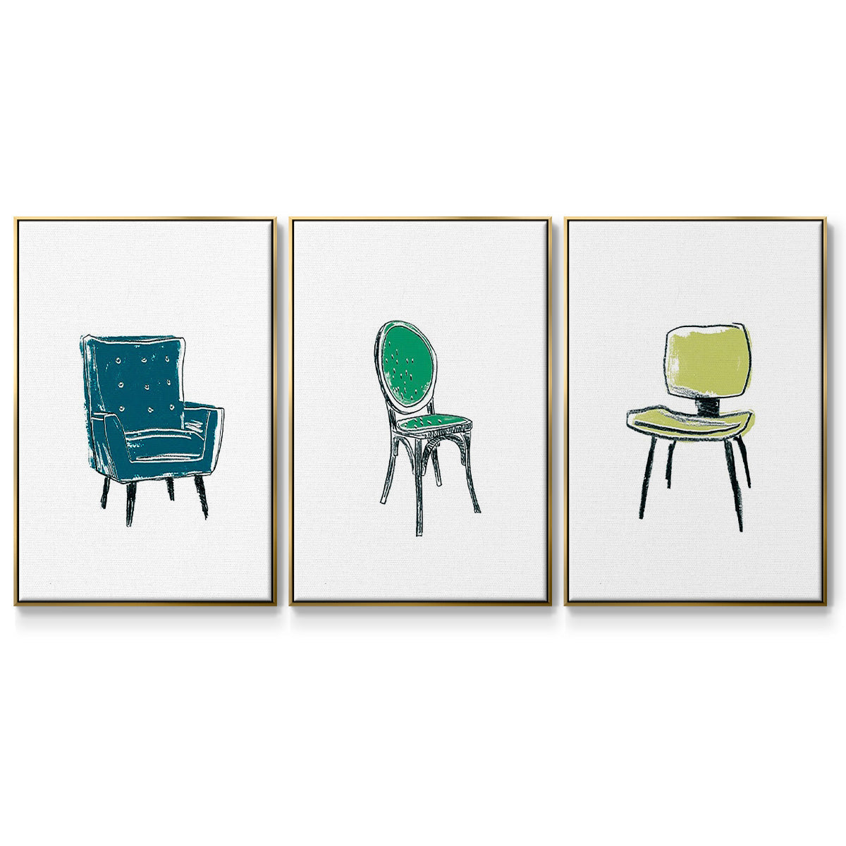 Take a Seat VI - Floater Framed Canvas Set