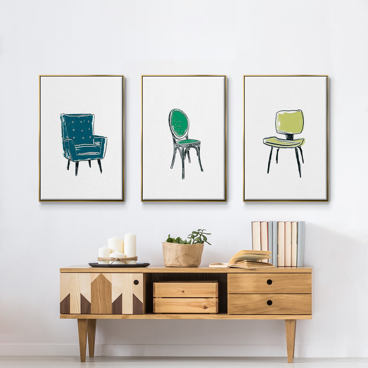 Take a Seat VI - Floater Framed Canvas Set