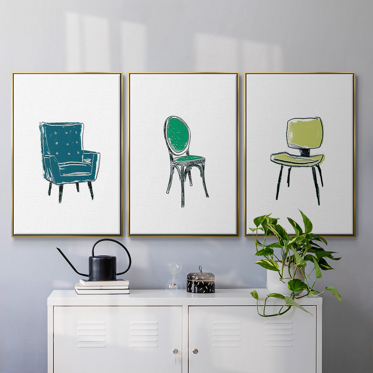 Take a Seat VI - Floater Framed Canvas Set