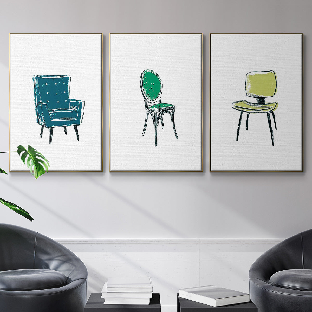 Take a Seat VI - Floater Framed Canvas Set