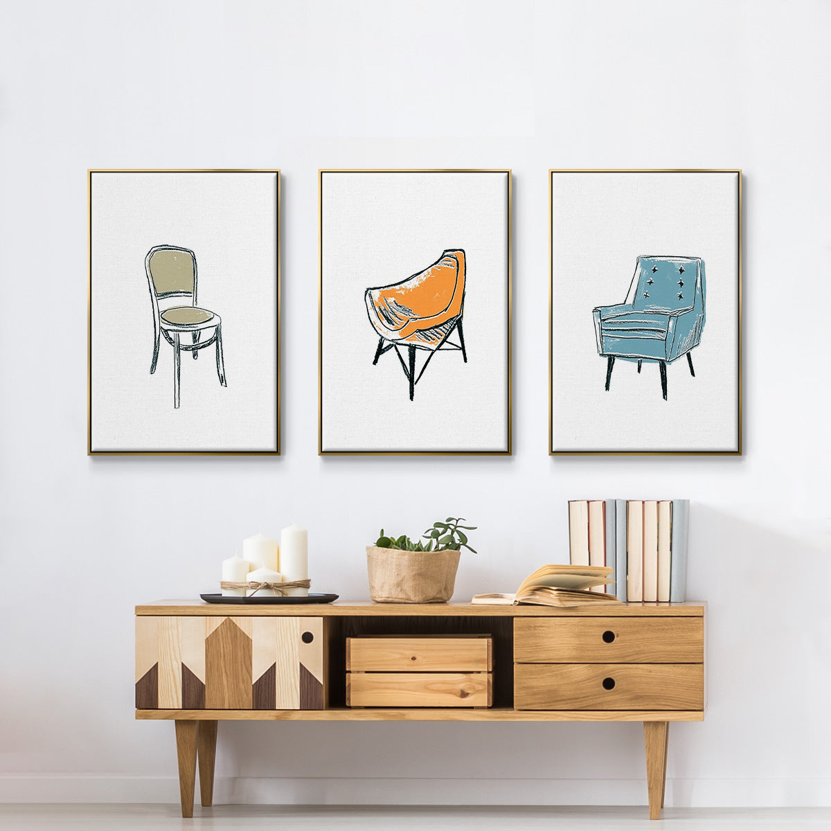 Take a Seat X - Floater Framed Canvas Set