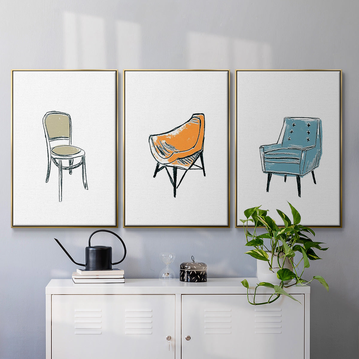 Take a Seat X - Floater Framed Canvas Set