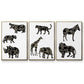 Ornamental Safari Animals I - Floater Framed Canvas Set