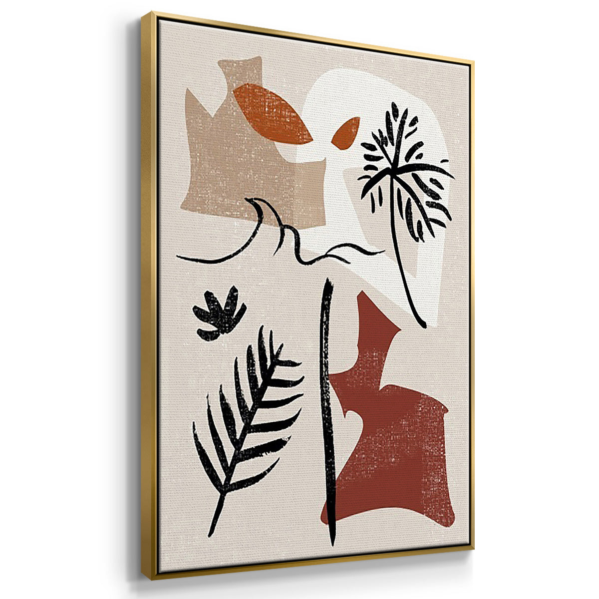 Soft Palms IV - Floater Framed Canvas Set
