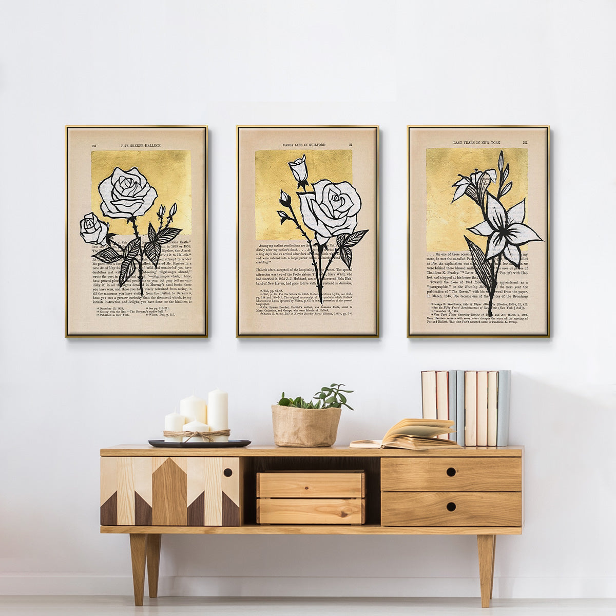 Floral Diary I - Floater Framed Canvas Set