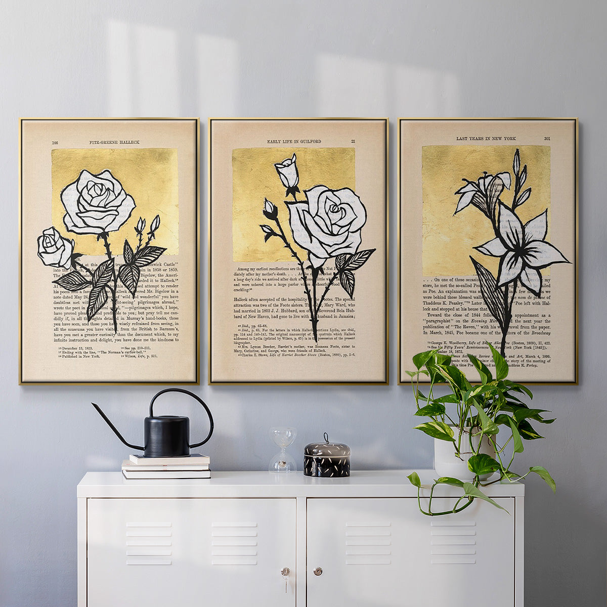 Floral Diary I - Floater Framed Canvas Set