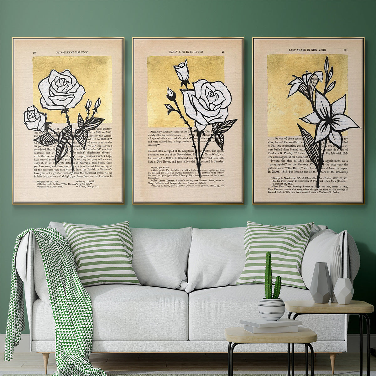 Floral Diary I - Floater Framed Canvas Set