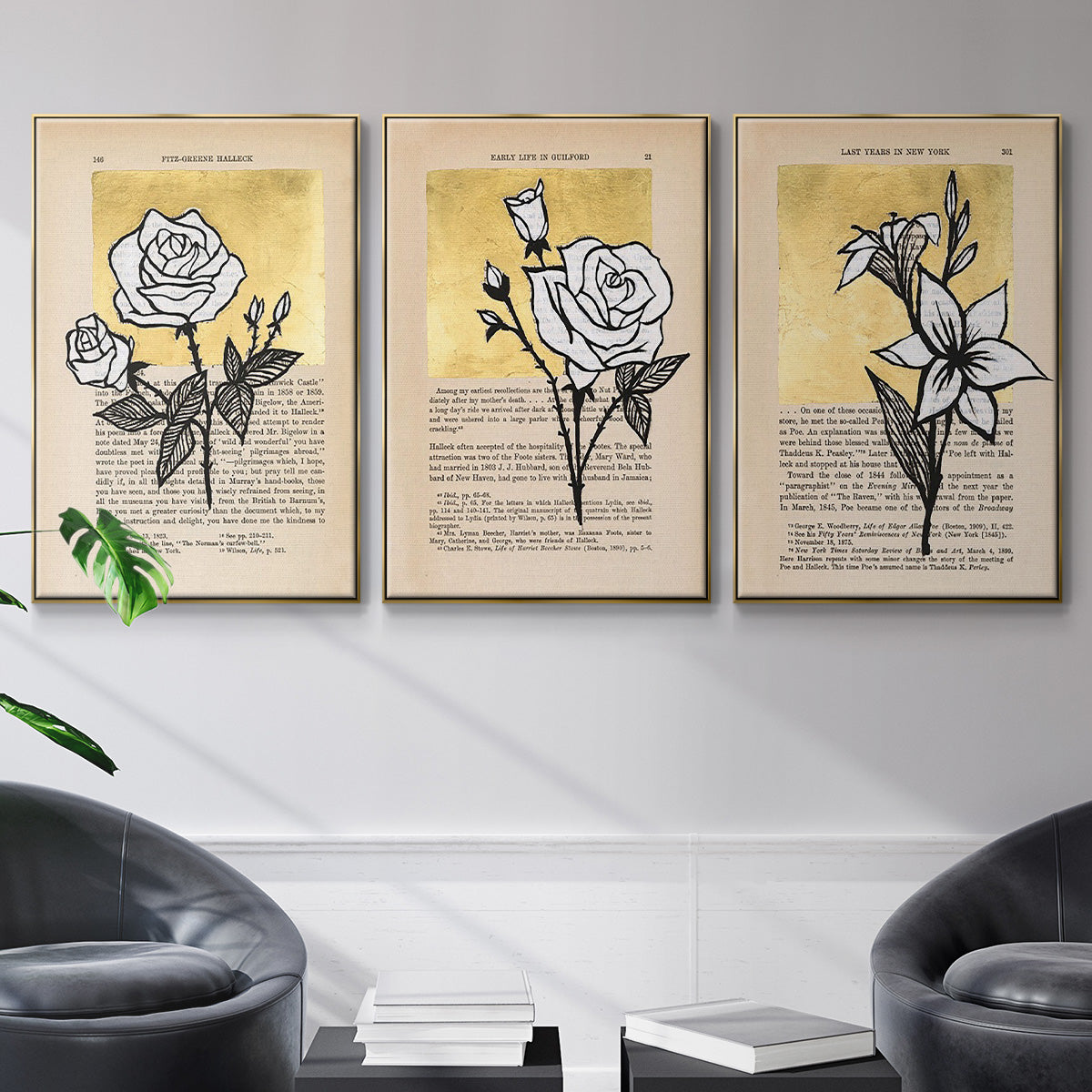 Floral Diary I - Floater Framed Canvas Set