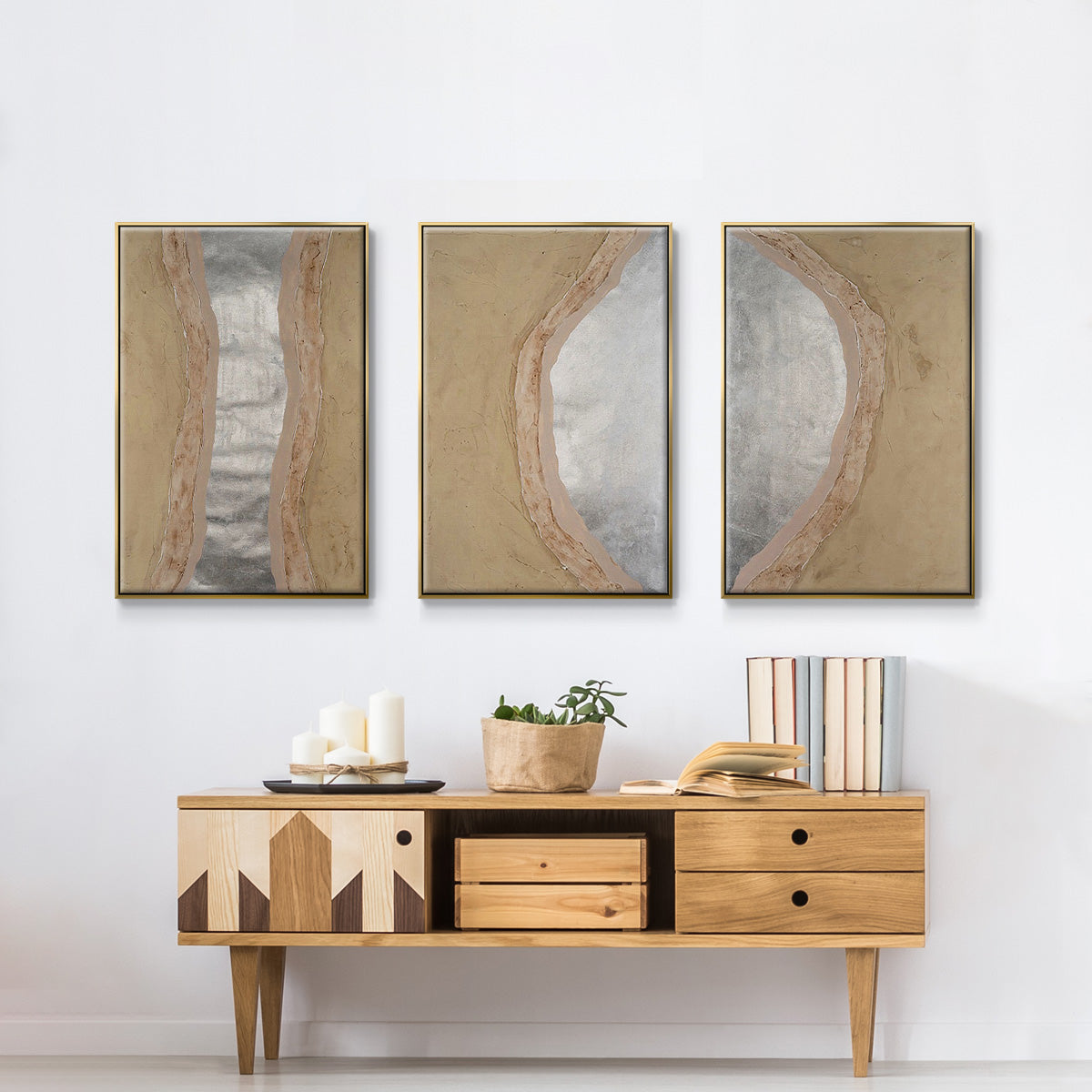 Silver Lake I - Floater Framed Canvas Set