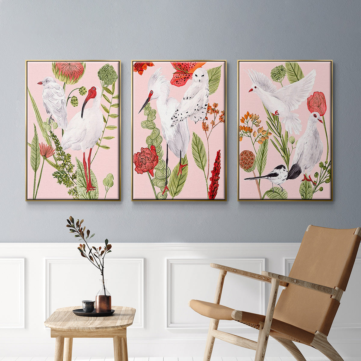 Birds in Motion I - Floater Framed Canvas Set