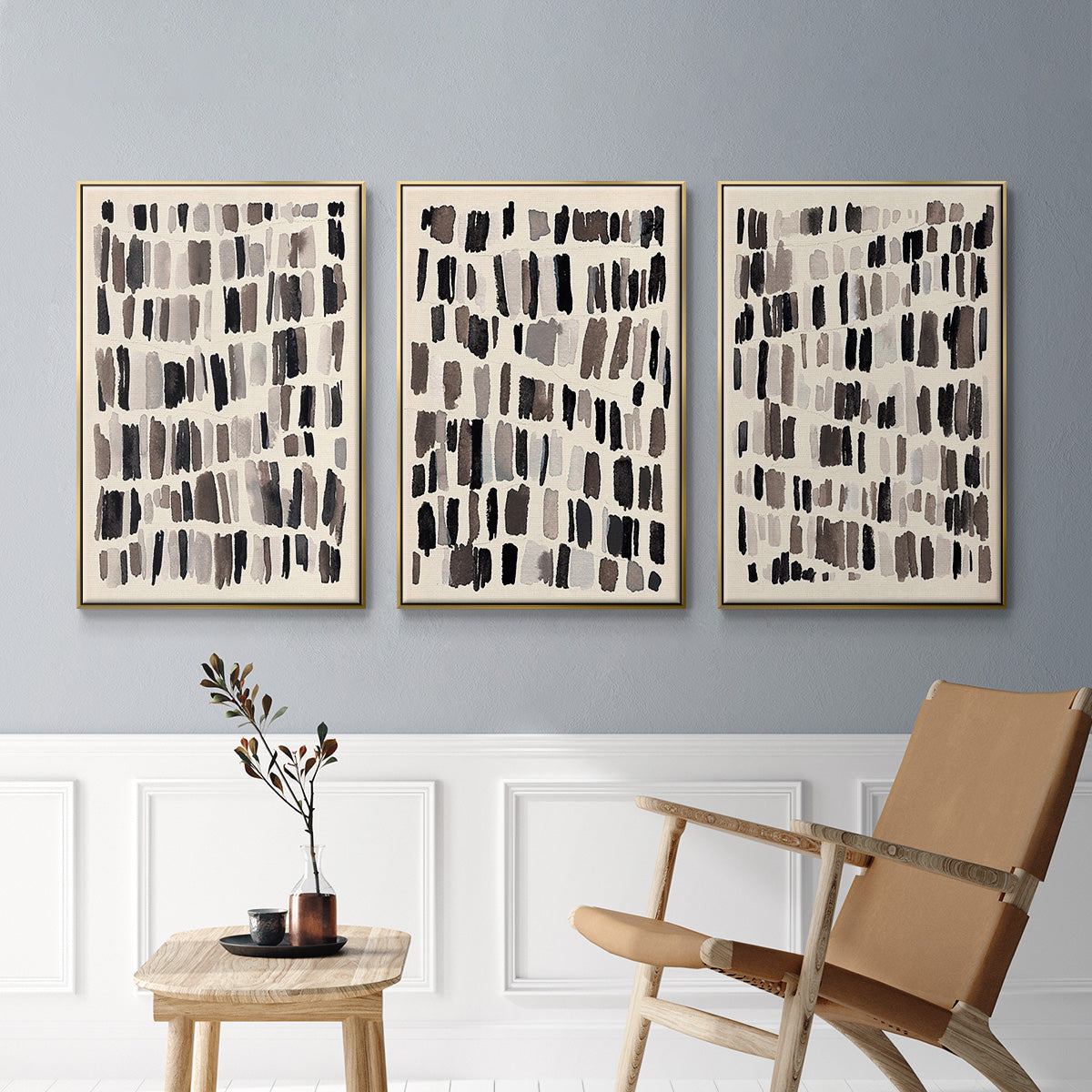 Chalk and Flint I - Floater Framed Canvas Set
