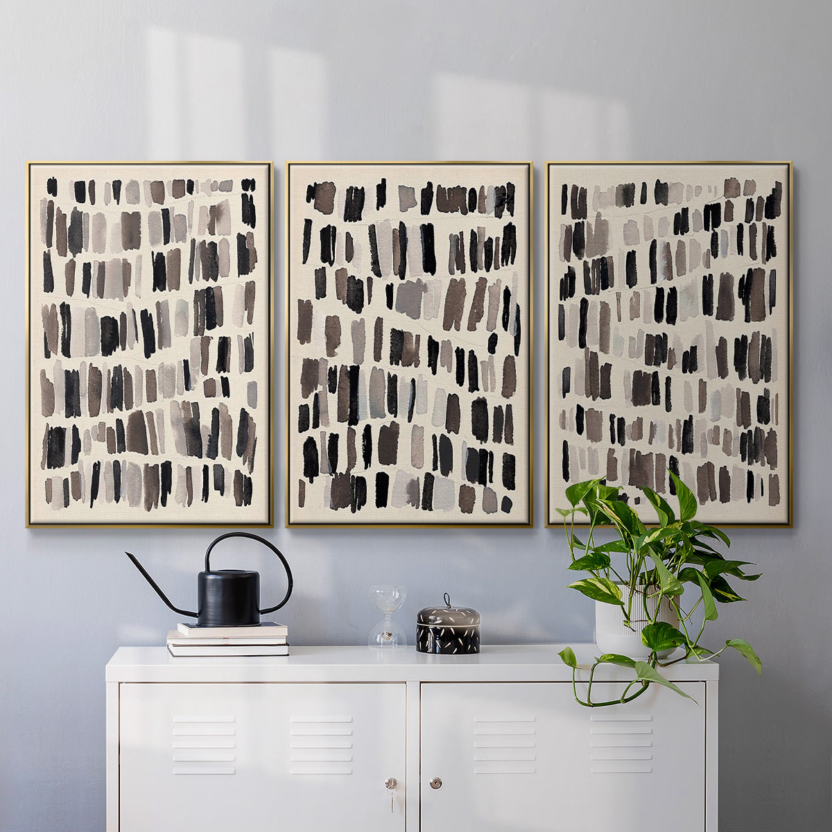 Chalk and Flint I - Floater Framed Canvas Set