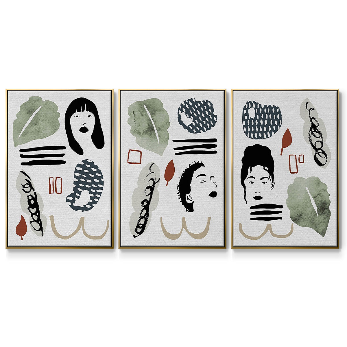 Collected Mindfulness I - Floater Framed Canvas Set