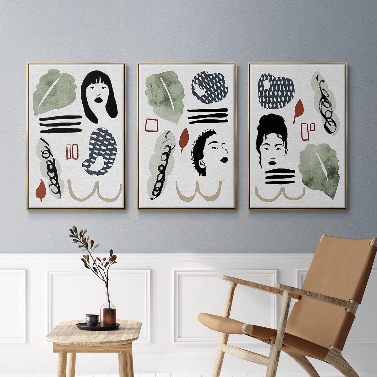 Collected Mindfulness I - Floater Framed Canvas Set