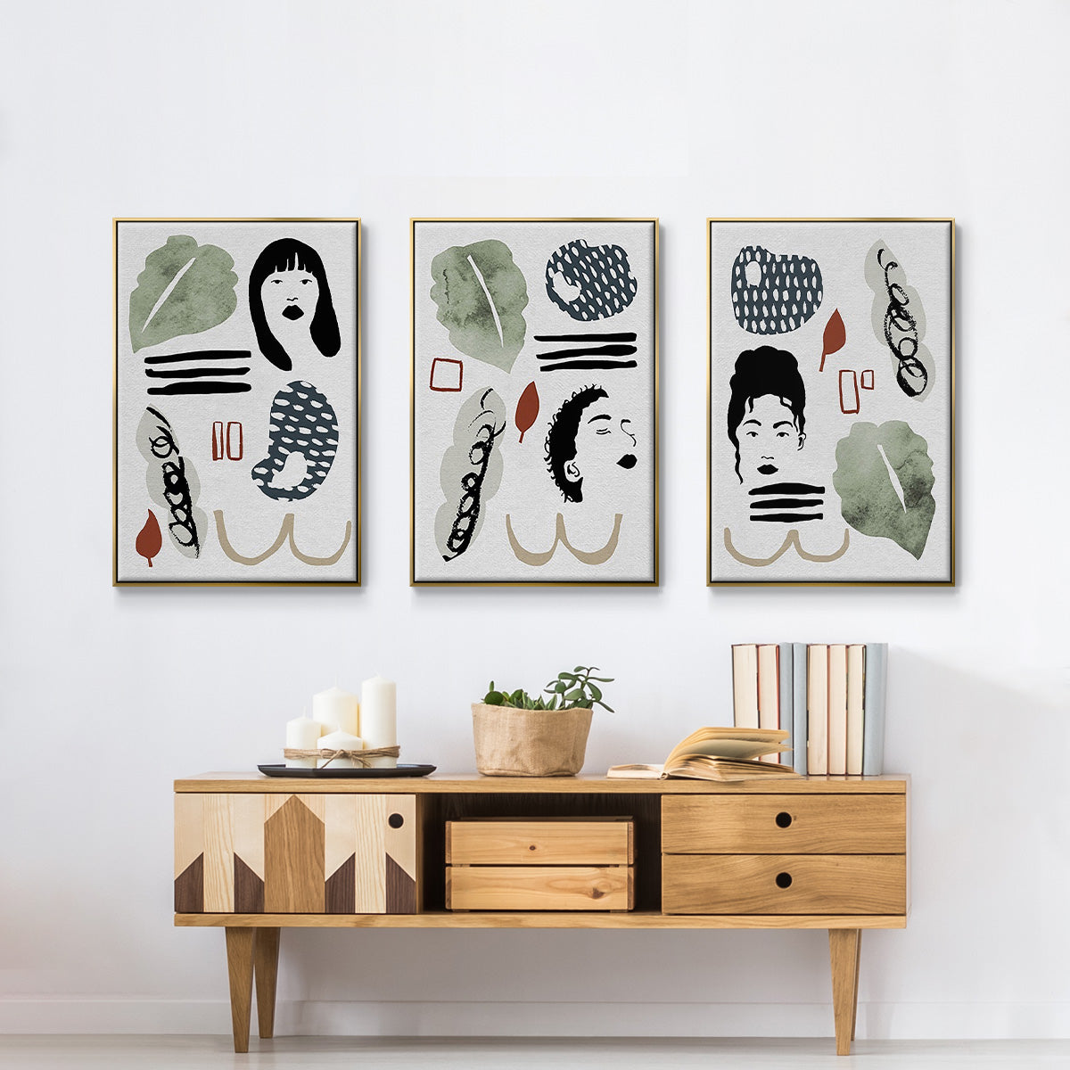 Collected Mindfulness I - Floater Framed Canvas Set