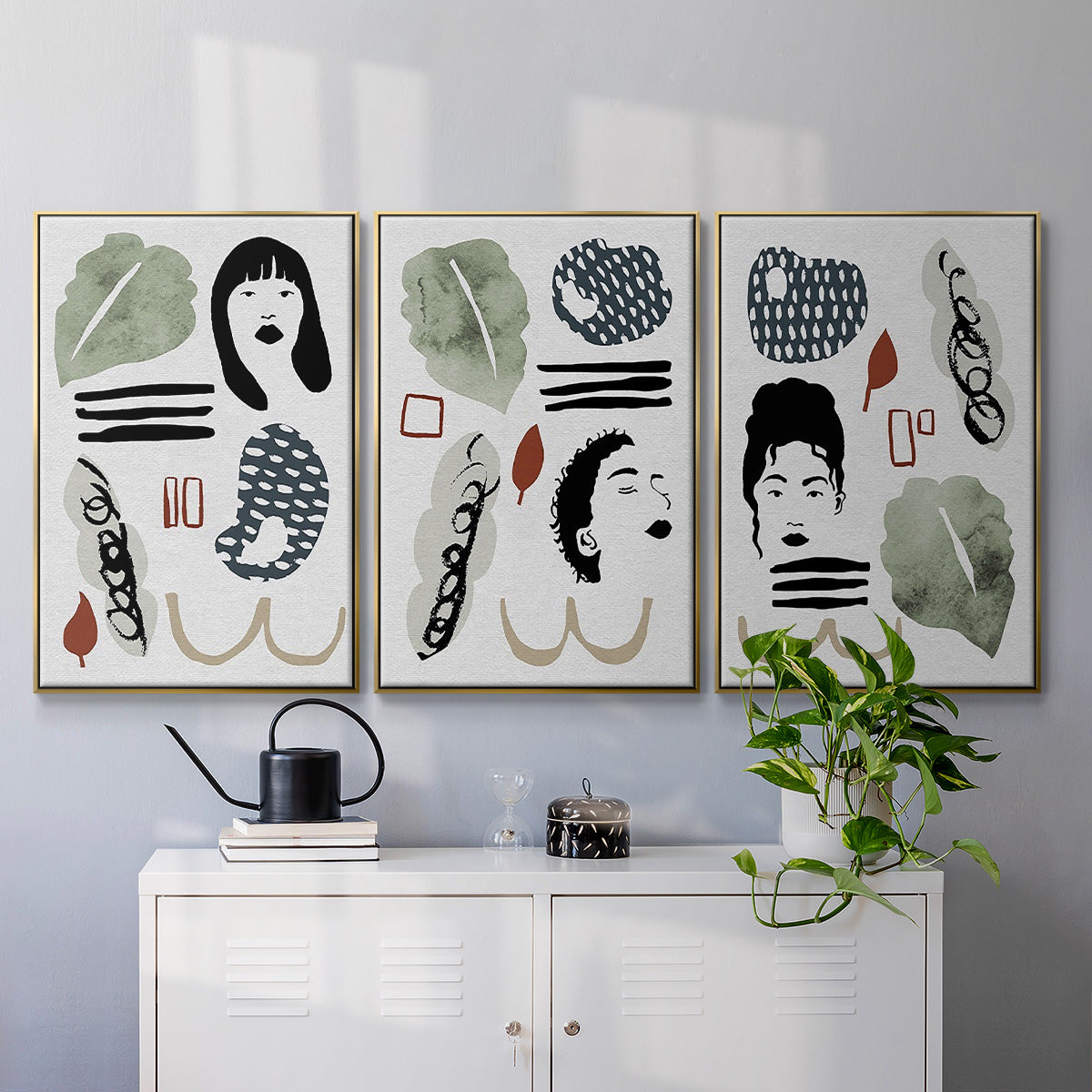 Collected Mindfulness I - Floater Framed Canvas Set