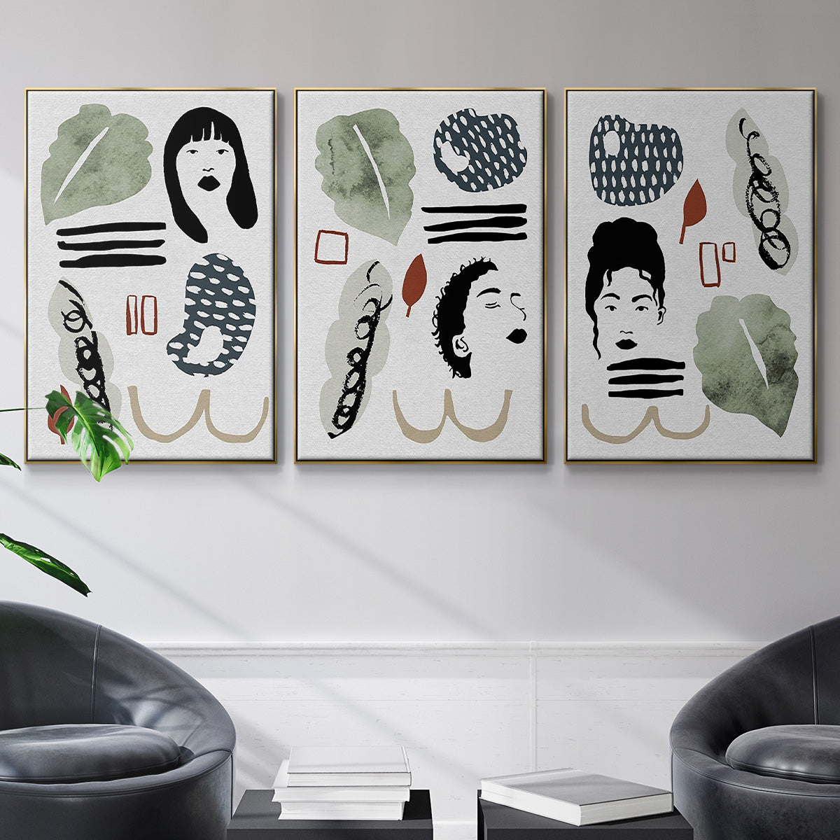 Collected Mindfulness I - Floater Framed Canvas Set