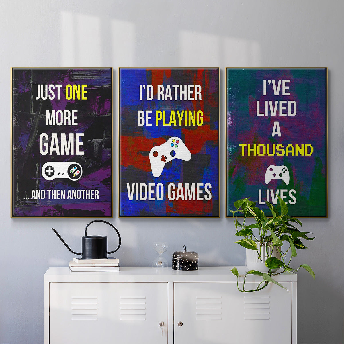 Gamer at Play I - Floater Framed Canvas Set