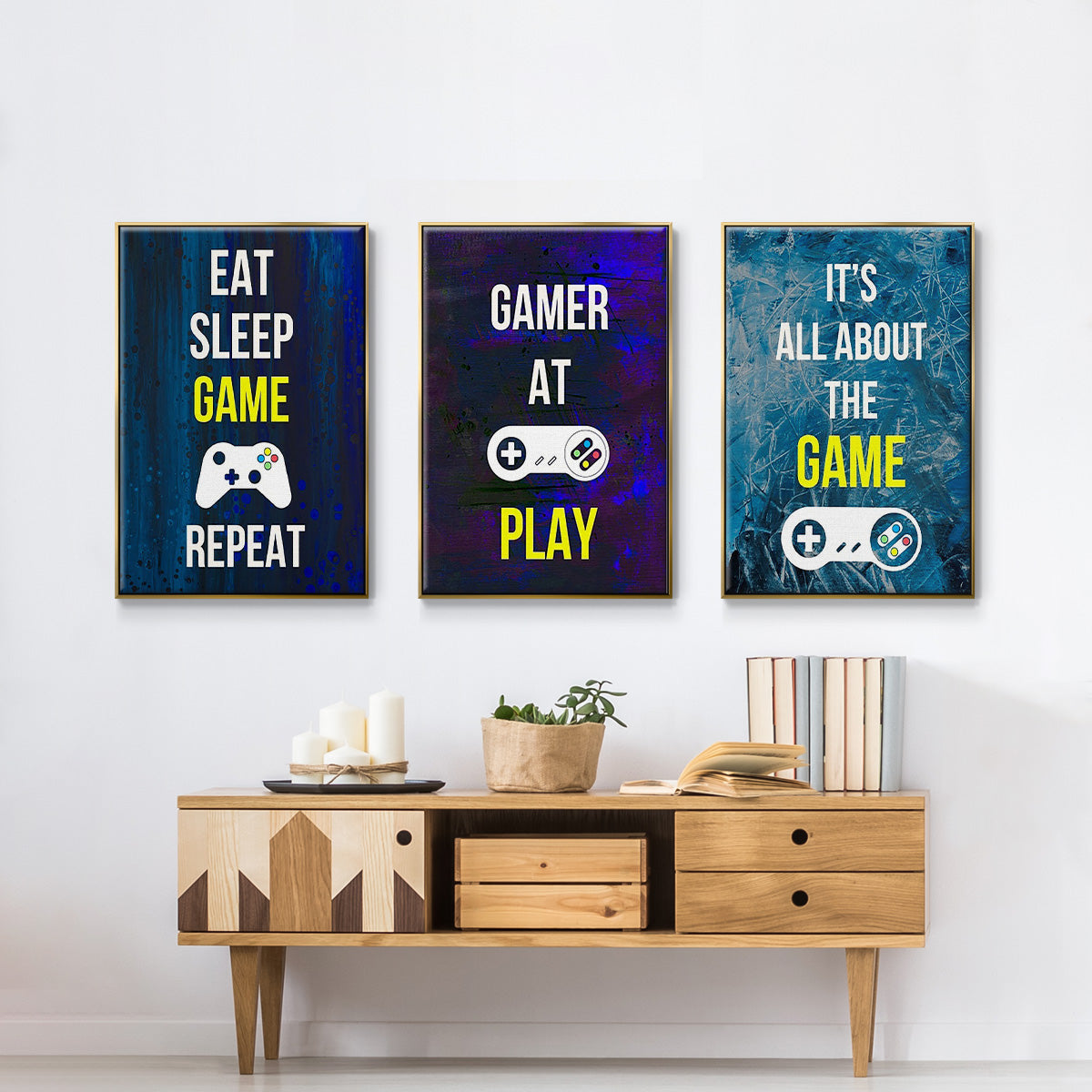 Gamer at Play IV - Floater Framed Canvas Set