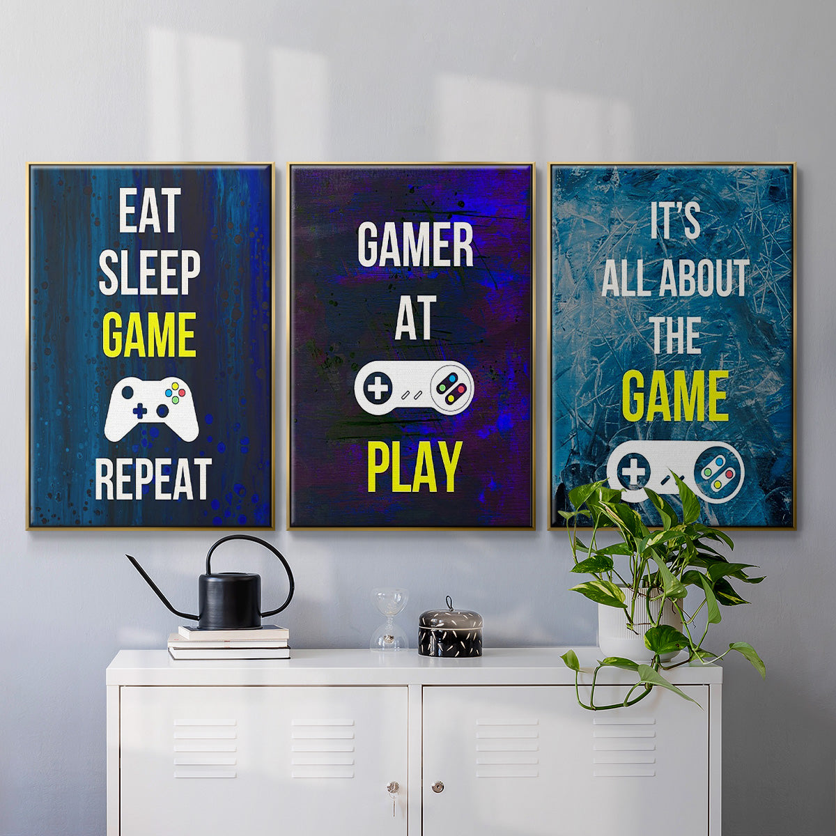 Gamer at Play IV - Floater Framed Canvas Set
