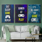 Gamer at Play IV - Floater Framed Canvas Set