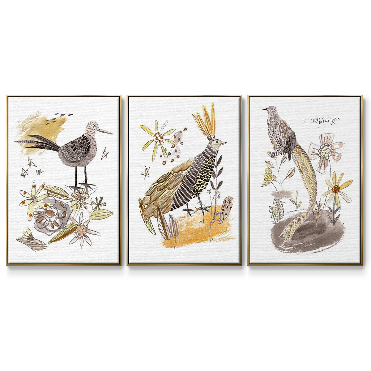 Glowing Garden at Dusk I - Floater Framed Canvas Set