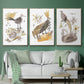 Glowing Garden at Dusk I - Floater Framed Canvas Set