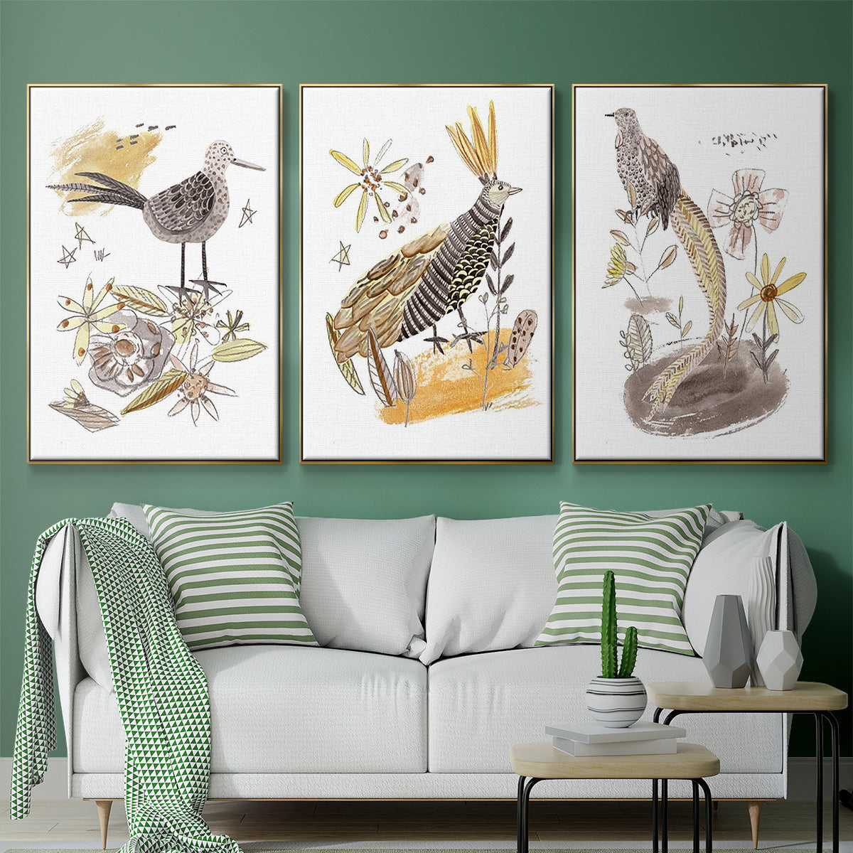 Glowing Garden at Dusk I - Floater Framed Canvas Set