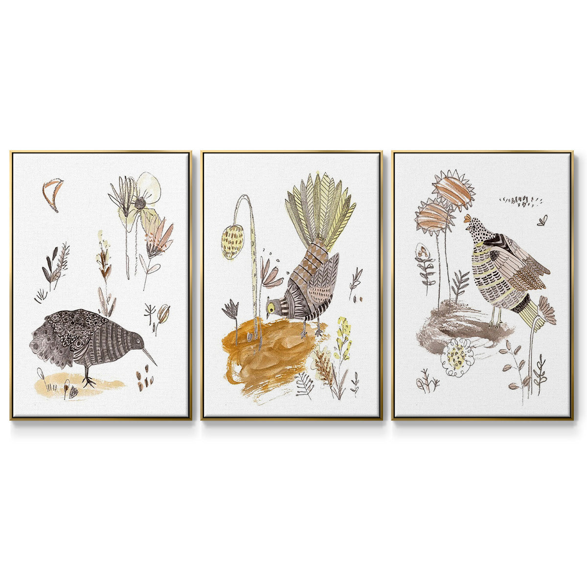 Glowing Garden at Dusk IV - Floater Framed Canvas Set
