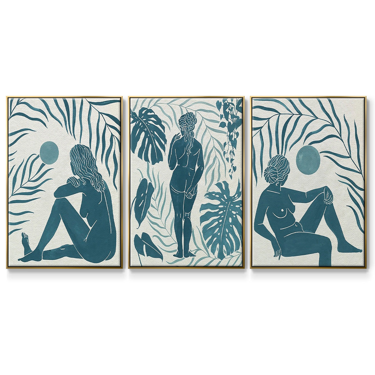 Moon Gazer I - Floater Framed Canvas Set