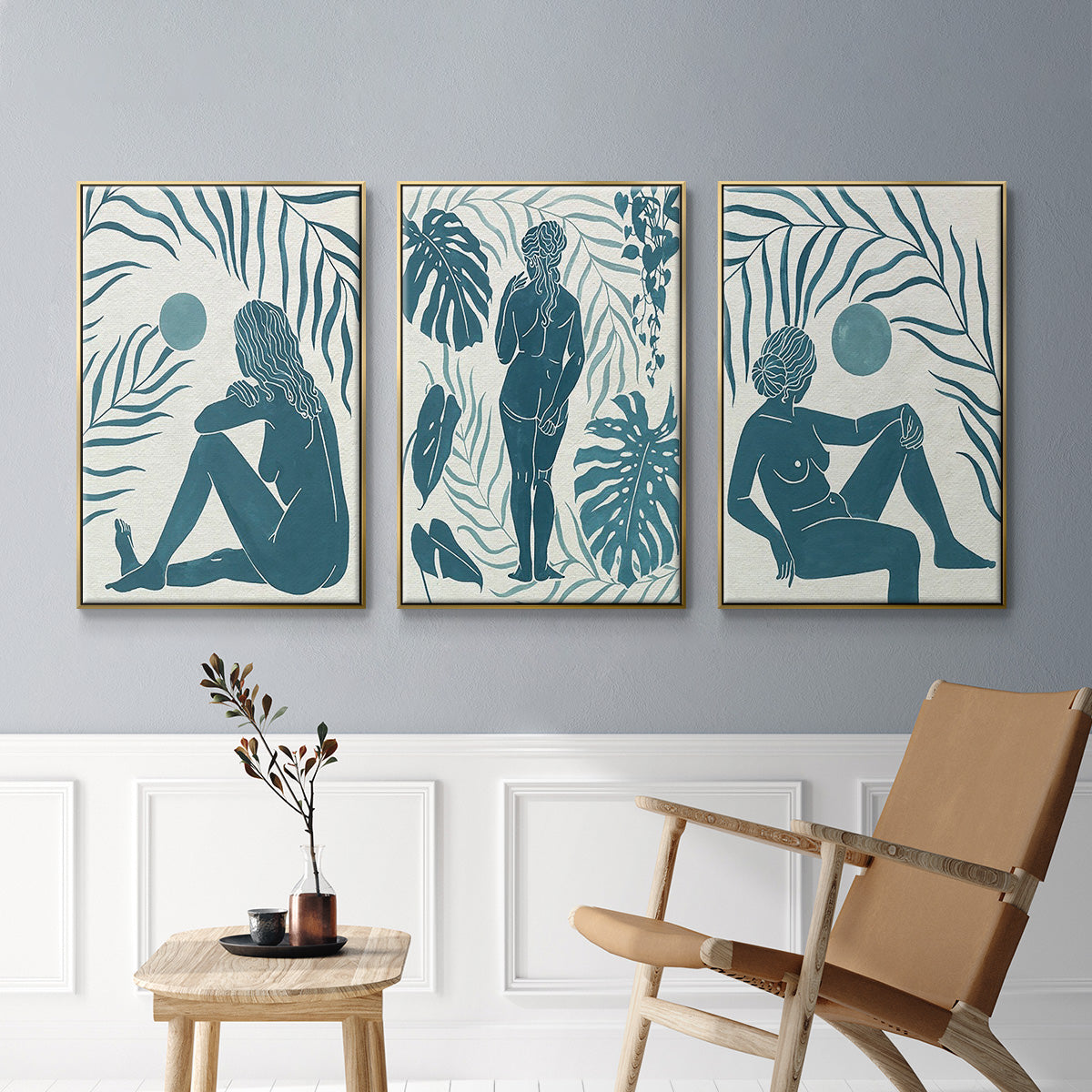 Moon Gazer I - Floater Framed Canvas Set