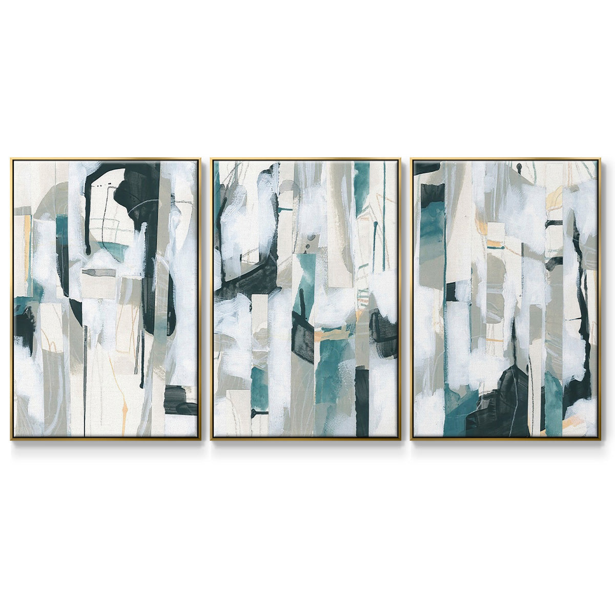 Sea Cavern Strata I - Floater Framed Canvas Set