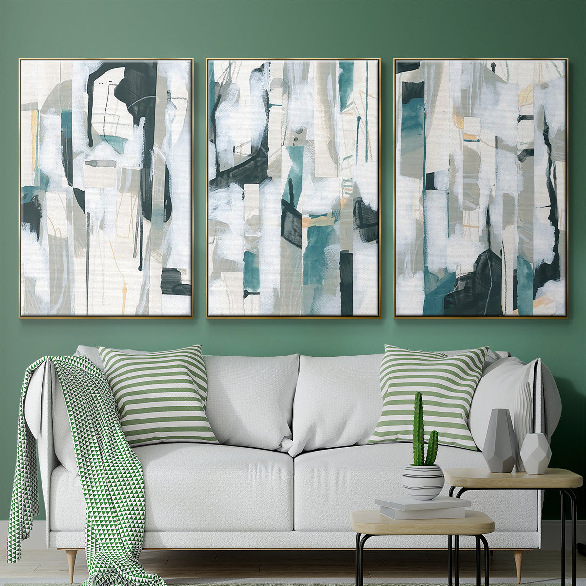 Sea Cavern Strata I - Floater Framed Canvas Set