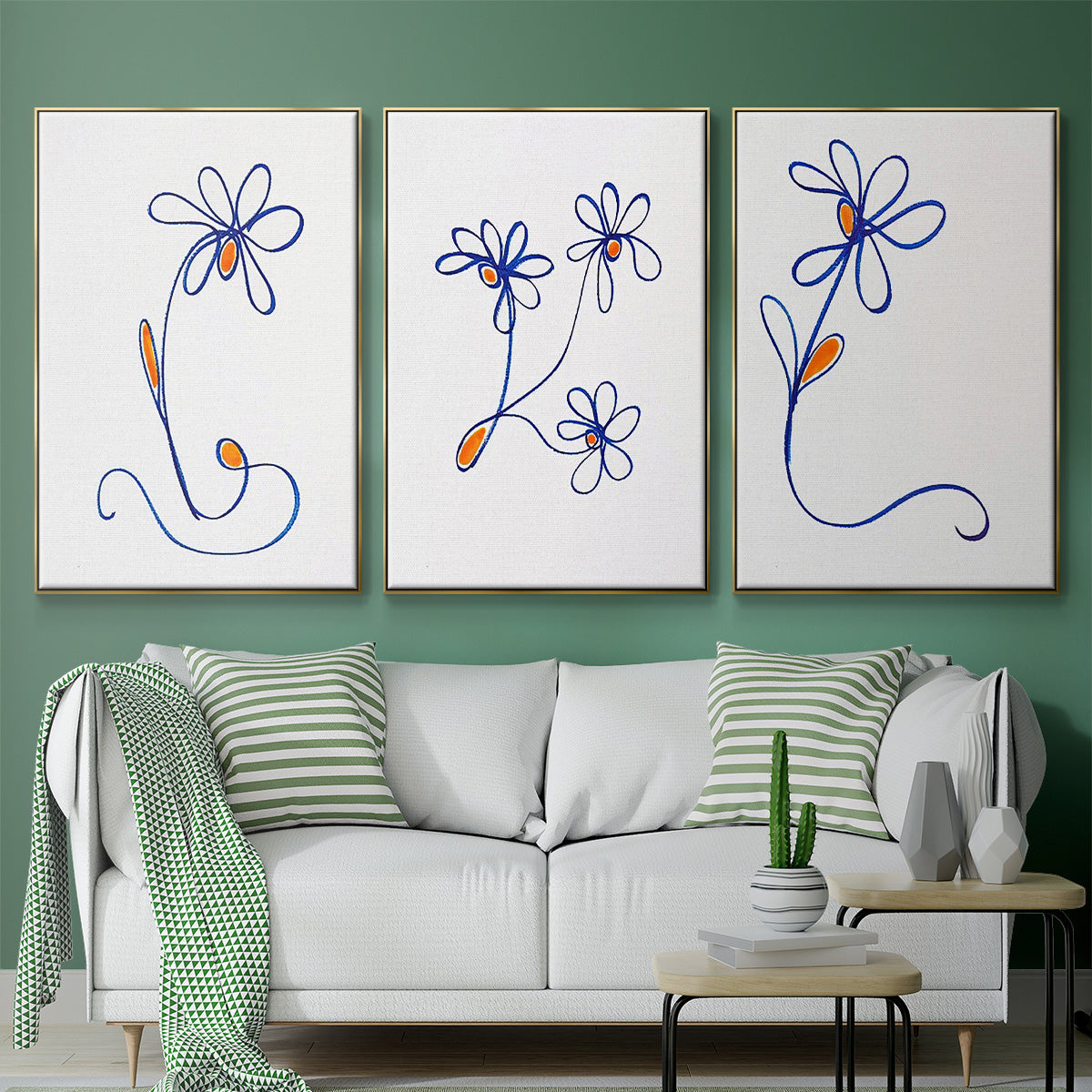 Wobbly Blooms I - Floater Framed Canvas Set