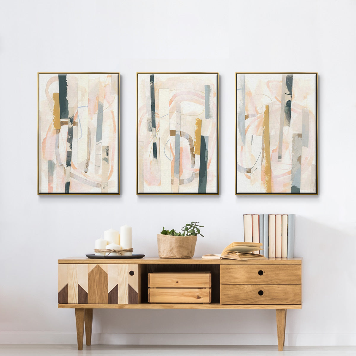 Melon Litmus I - Floater Framed Canvas Set