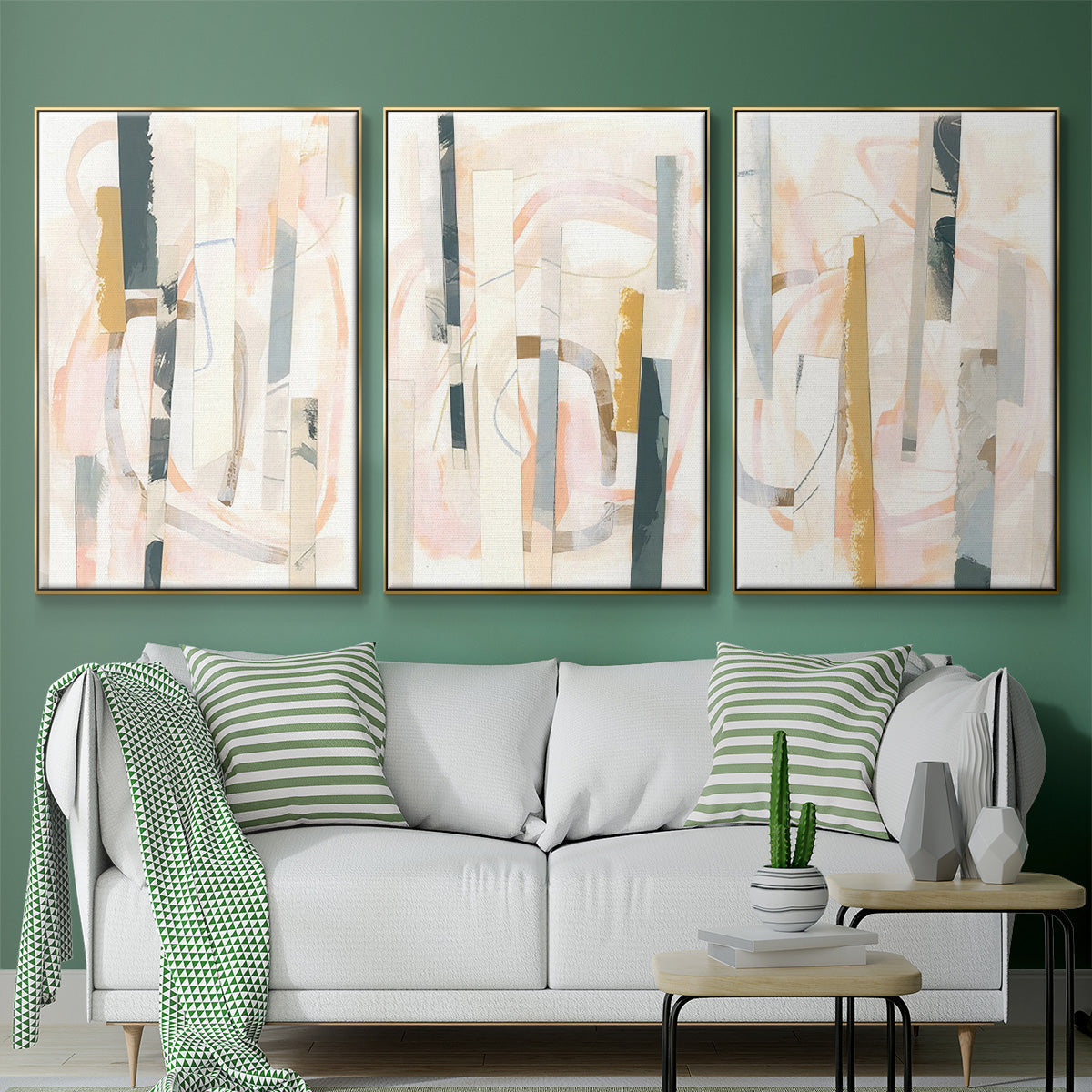 Melon Litmus I - Floater Framed Canvas Set