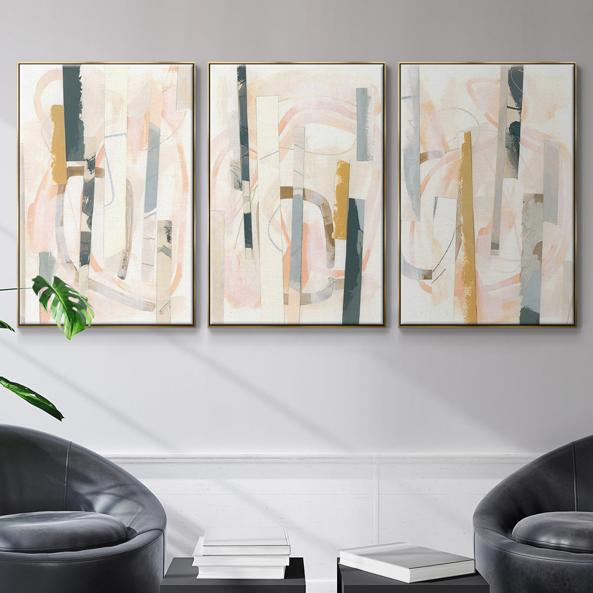 Melon Litmus I - Floater Framed Canvas Set