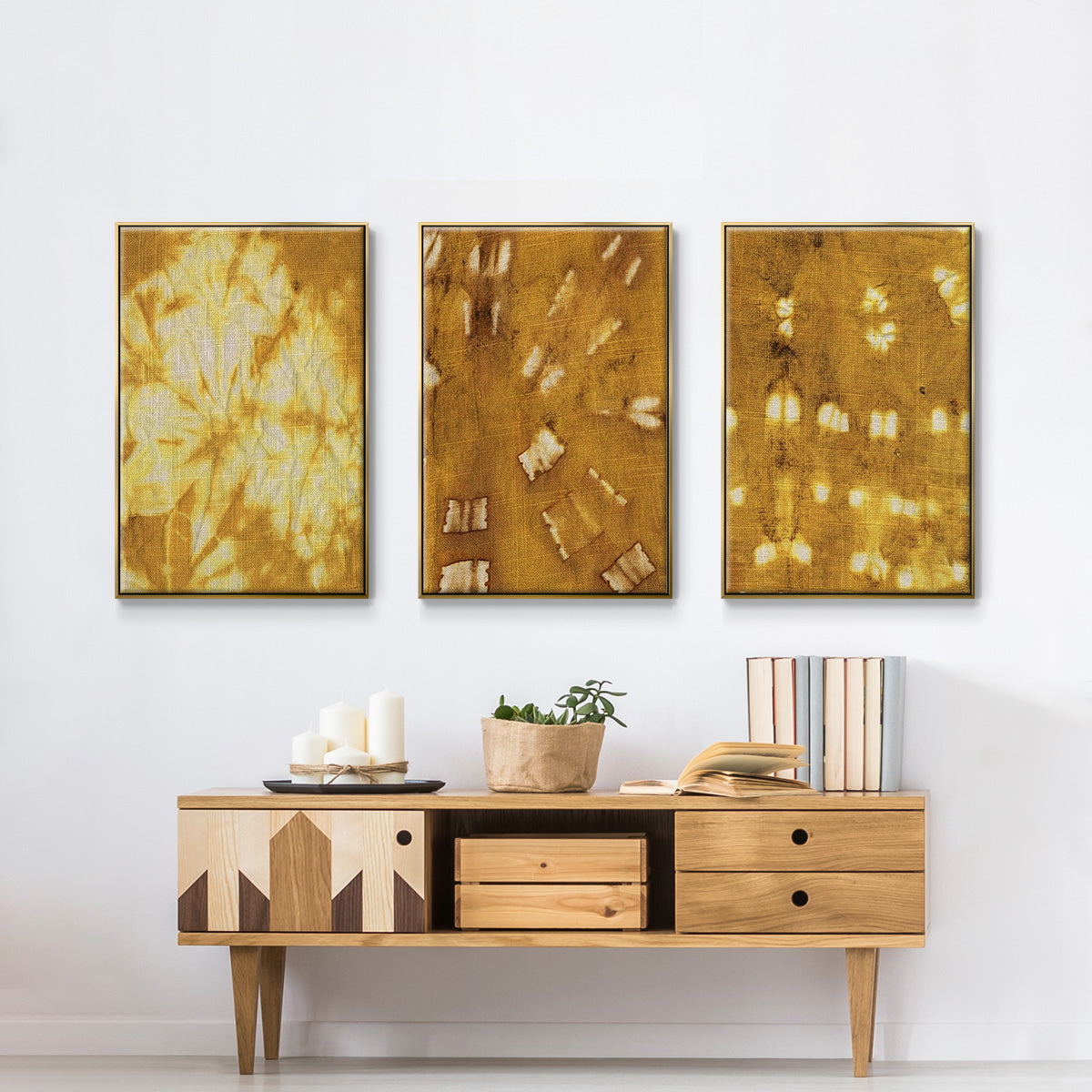 Turmeric Sunrise I - Floater Framed Canvas Set