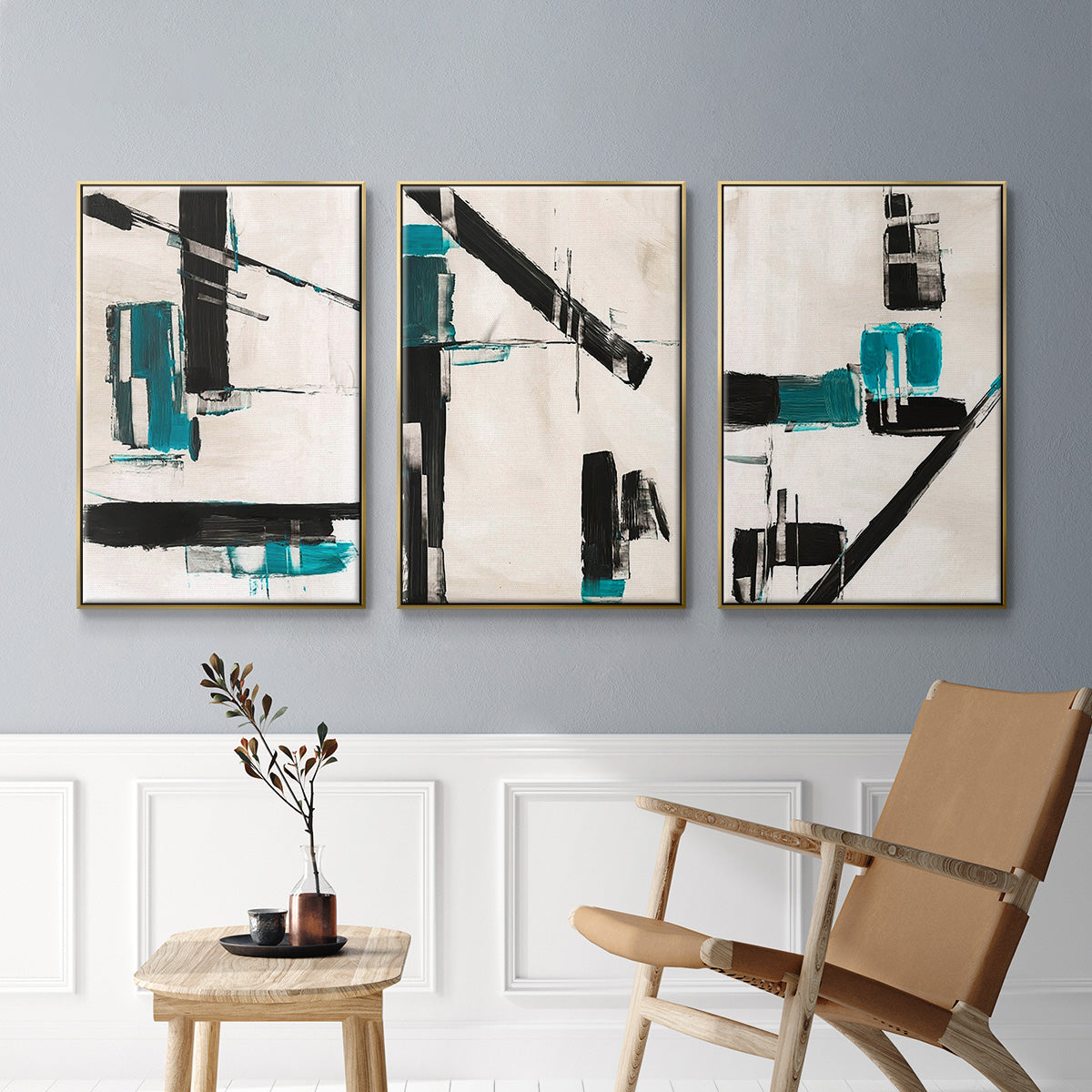 Geometry Notes I - Floater Framed Canvas Set