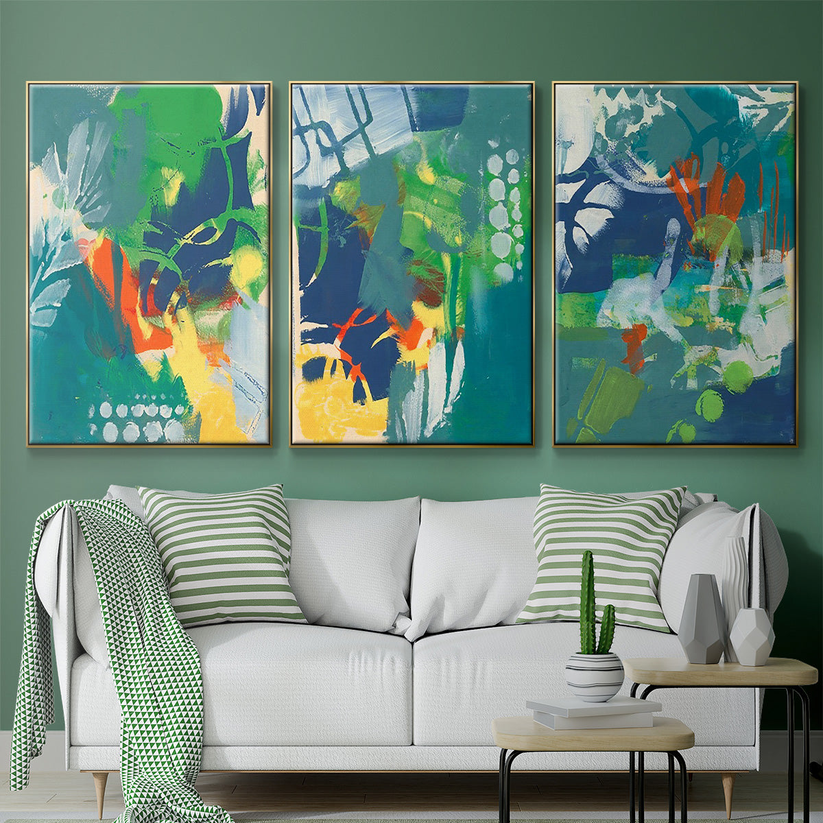 Tropical Graphics I - Floater Framed Canvas Set