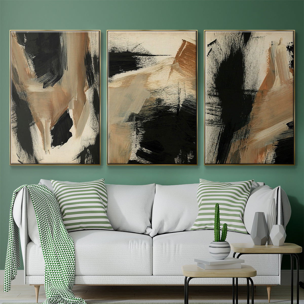 Baked Paintstrokes I - Floater Framed Canvas Set