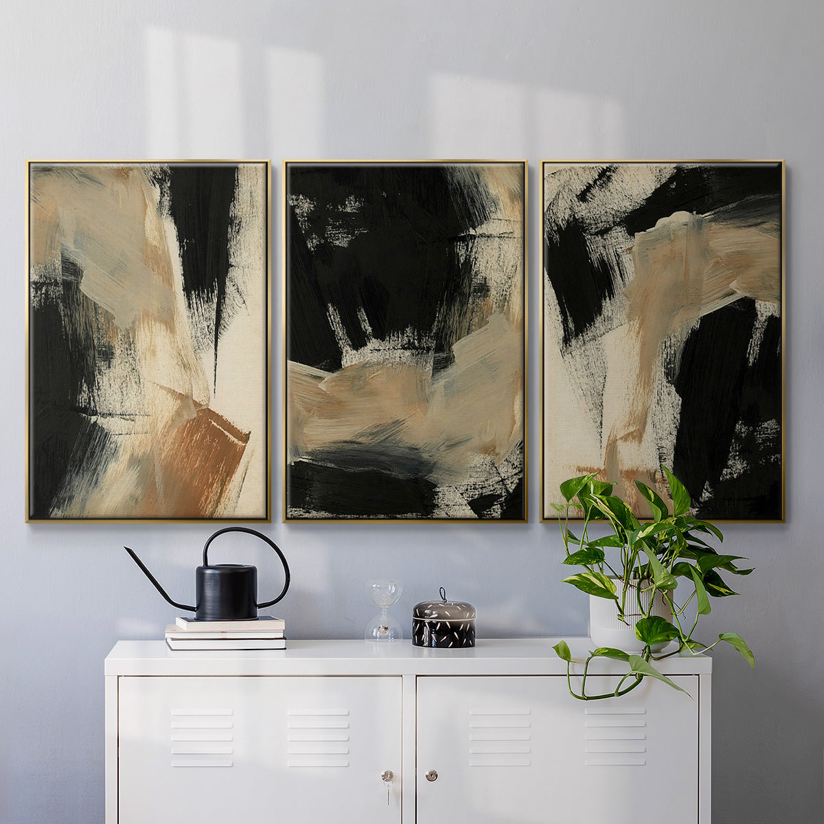 Baked Paintstrokes IV - Floater Framed Canvas Set