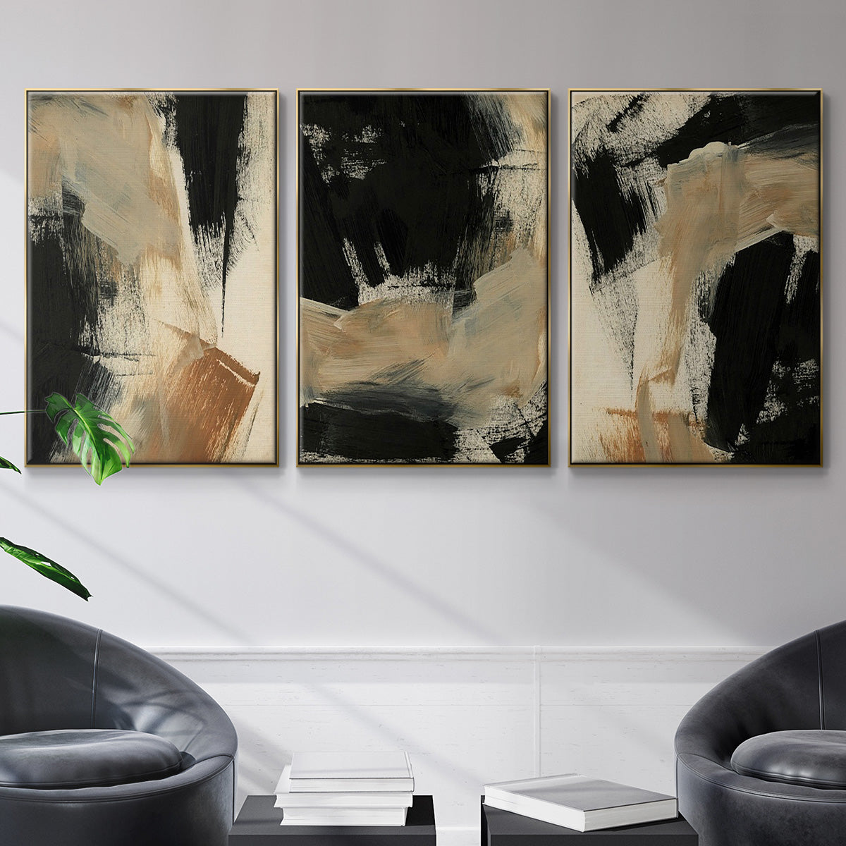 Baked Paintstrokes IV - Floater Framed Canvas Set